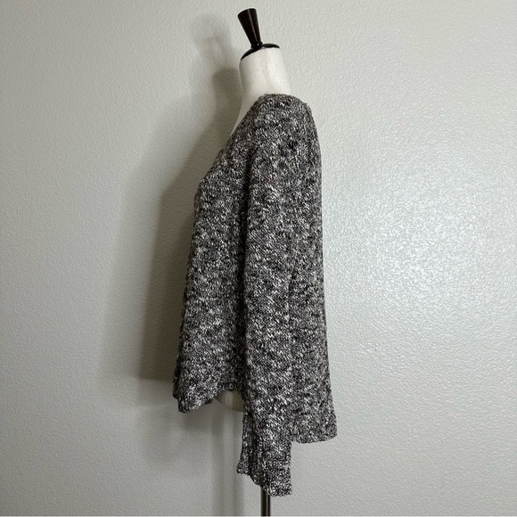 Eileen Fisher Linen Cotton Blend Dark Brown Marled Sweater, Sz Medium - Picture 5 of 13